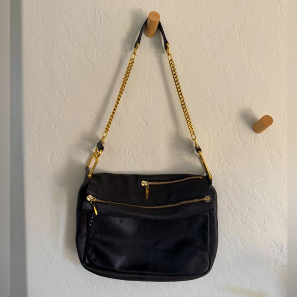 Chloe Vanessa Black Leather Bag with Gold Hardware